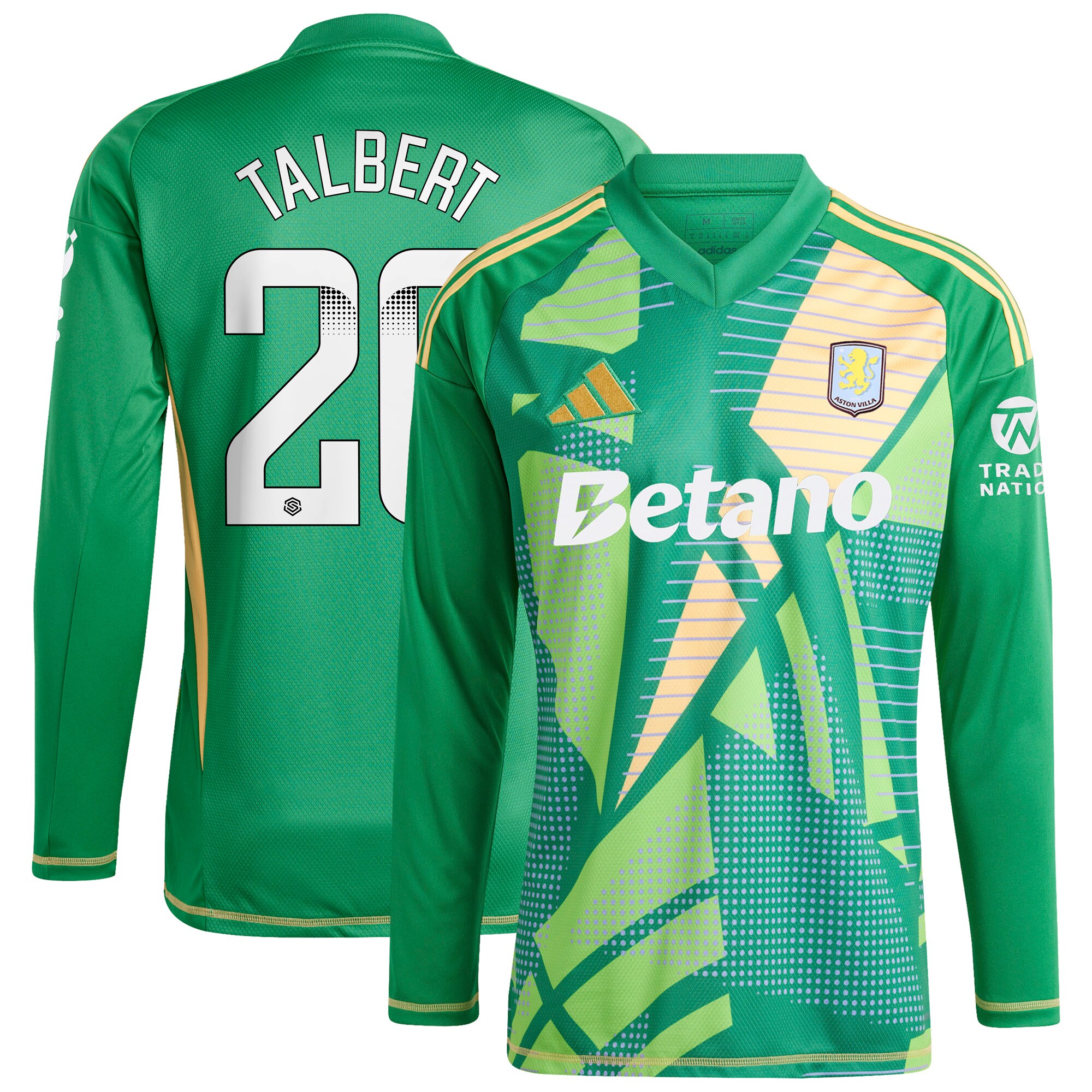 aston villa wsl adidas goalkeeper shirt 2024-25 – long sleeve with talbert 26 printing 202849399 Collection | Aston Villa Jerseys for True Fans