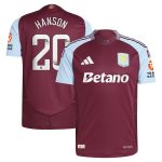 aston villa wsl adidas home authentic shirt 2024-25 with hanson 20 printing Collection | Aston Villa Jerseys for True Fans