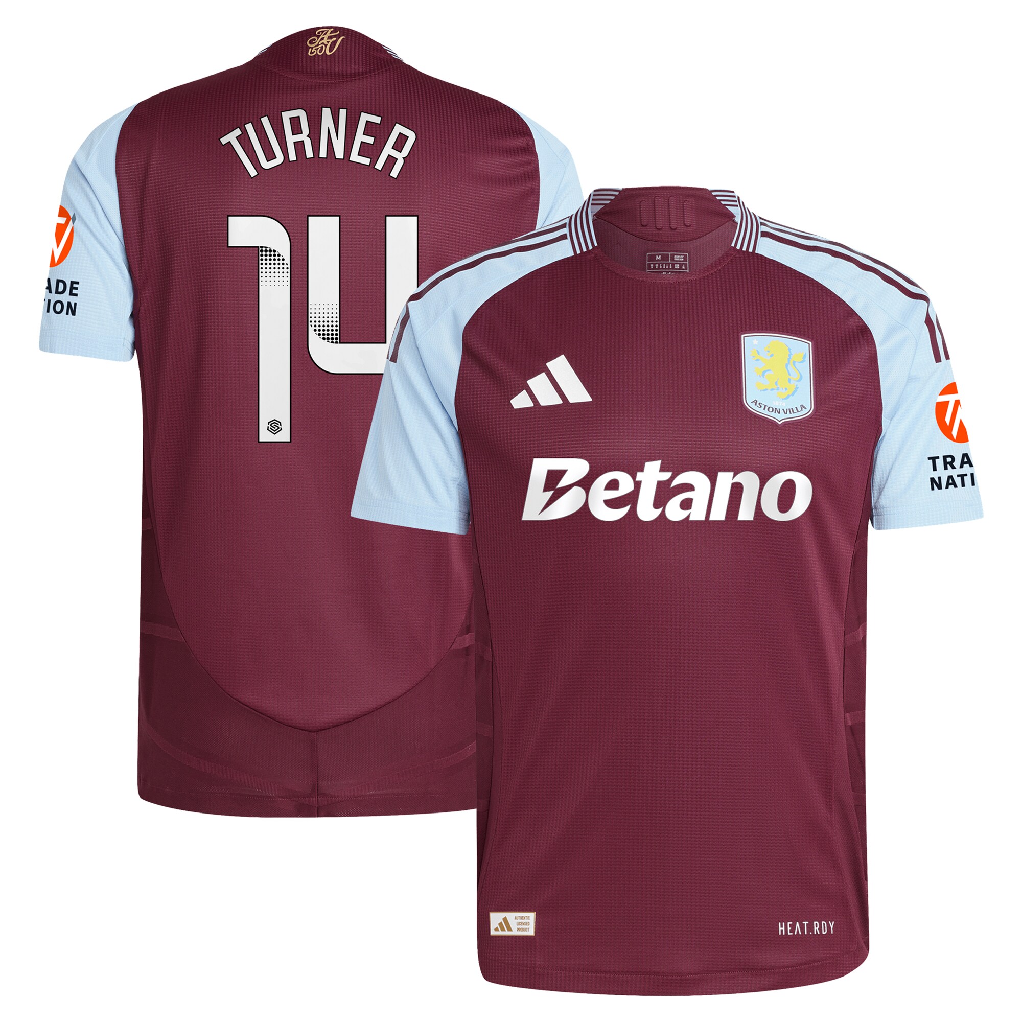 aston villa wsl adidas home authentic shirt 2024-25 with turner 14 printing Collection | Aston Villa Jerseys for True Fans