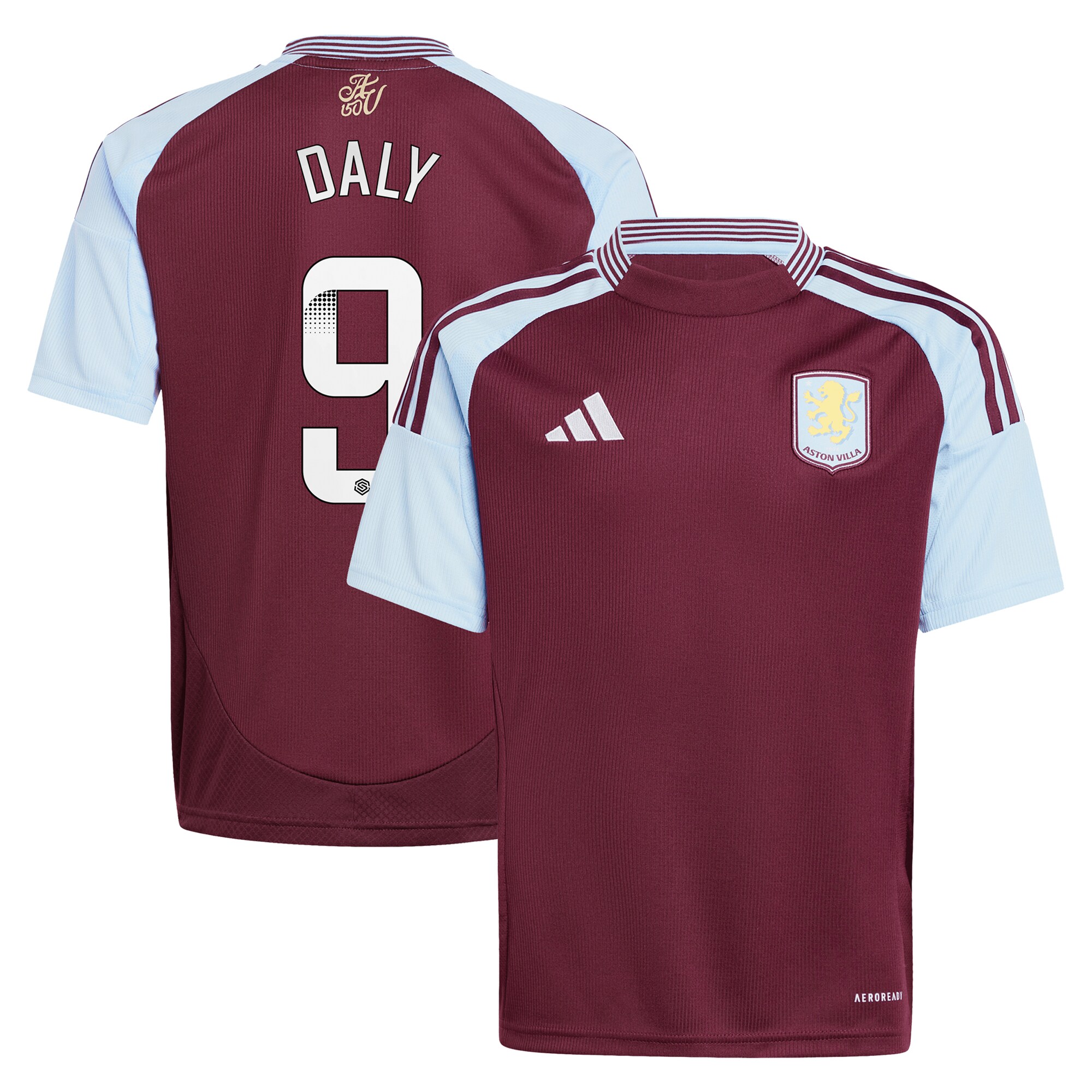 aston villa wsl adidas home shirt 2024-25 – kids with daly 9 printing Collection | Aston Villa Jerseys for True Fans