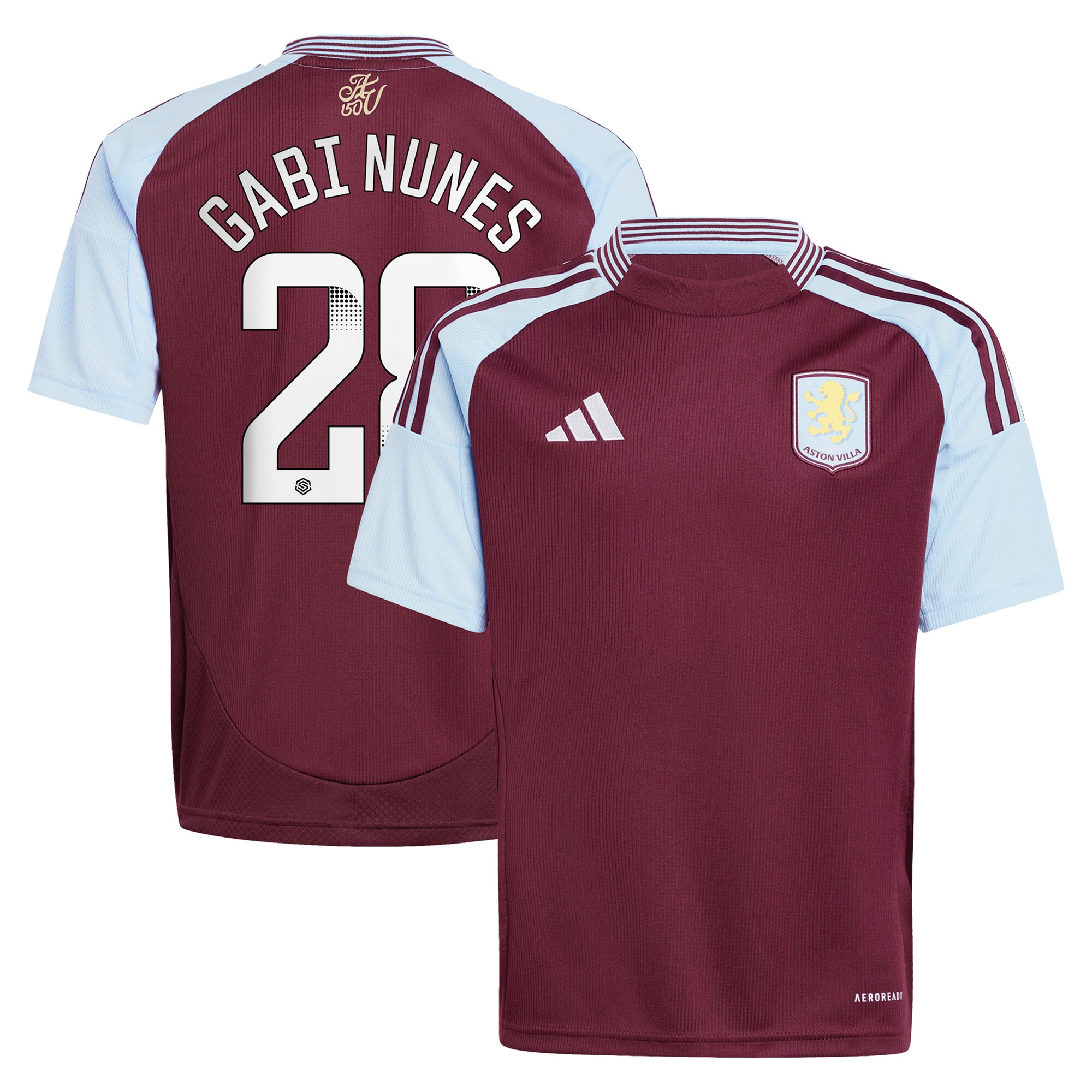 aston villa wsl adidas home shirt 2024-25 – kids with gabi nunes 28 printing Collection | Aston Villa Jerseys for True Fans