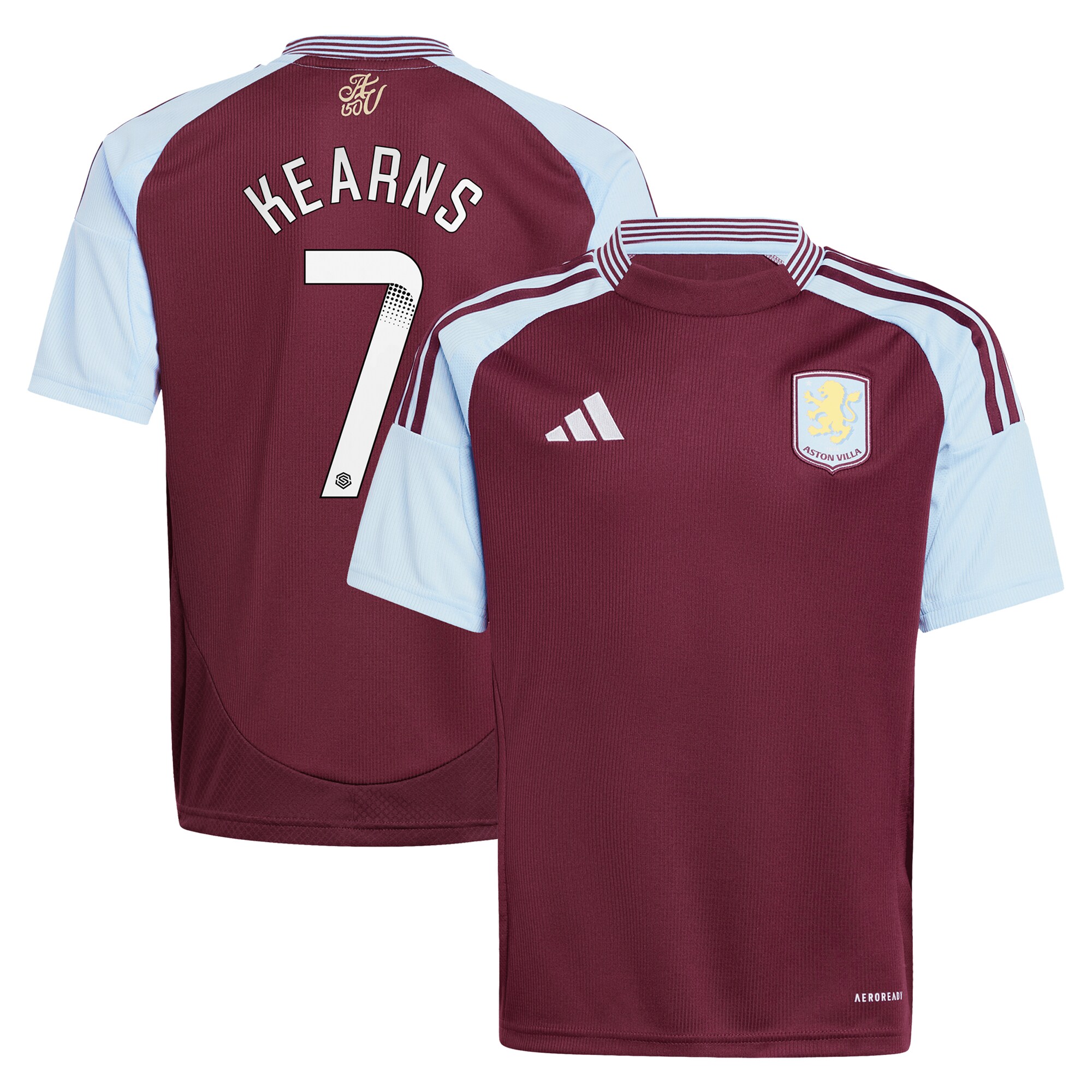 aston villa wsl adidas home shirt 2024-25 – kids with kearns 7 printing Collection | Aston Villa Jerseys for True Fans
