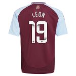 aston villa wsl adidas home shirt 2024-25 – kids with leon 19 printing Collection | Aston Villa Jerseys for True Fans
