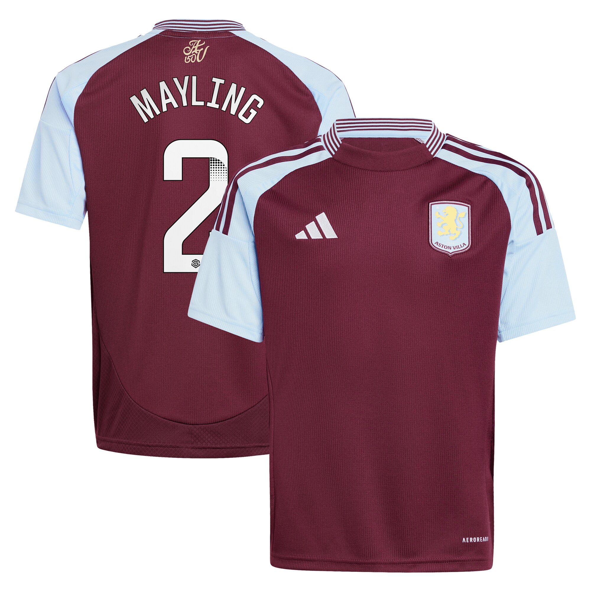 aston villa wsl adidas home shirt 2024-25 – kids with mayling 2 printing Collection | Aston Villa Jerseys for True Fans