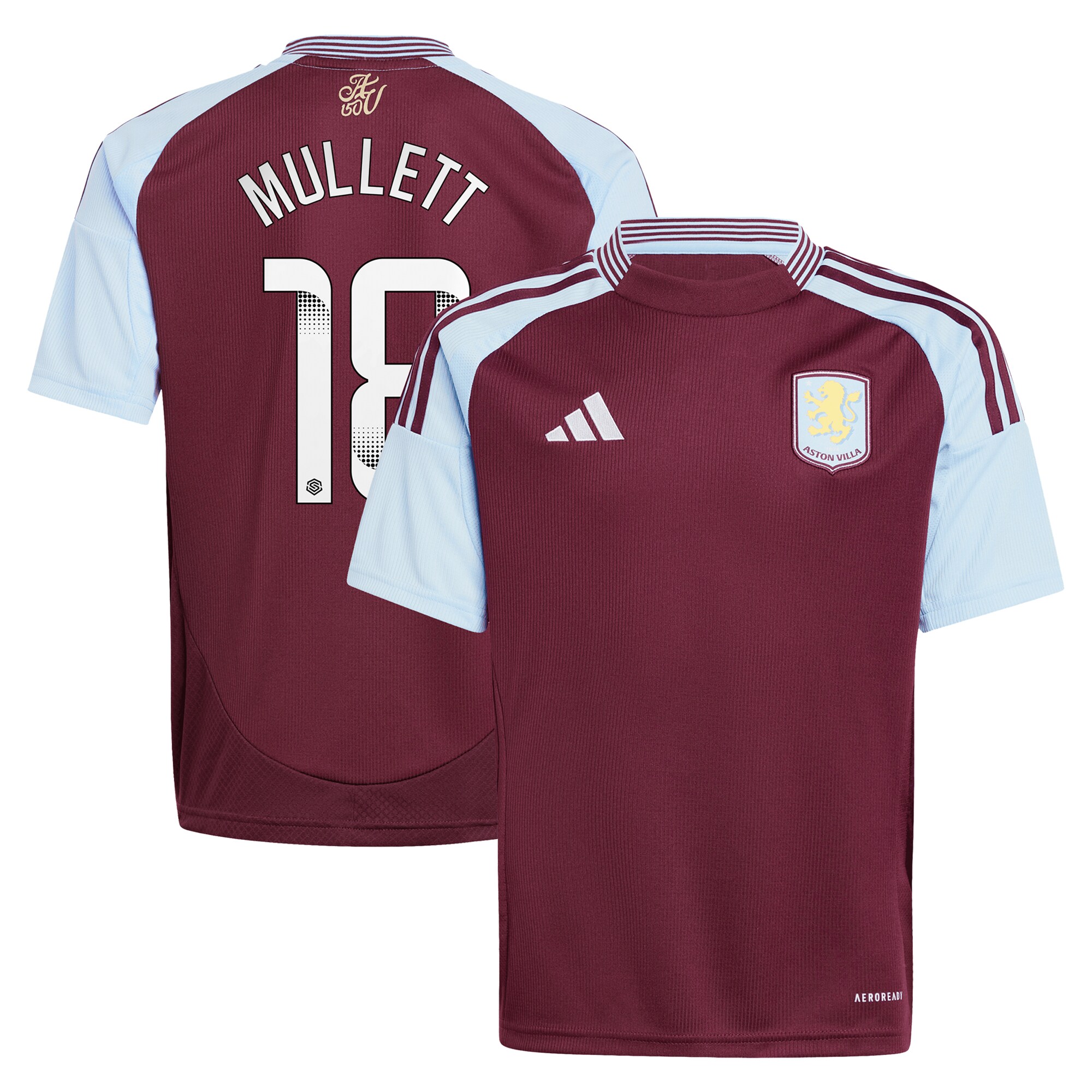 aston villa wsl adidas home shirt 2024-25 – kids with mullett 18 printing Collection | Aston Villa Jerseys for True Fans