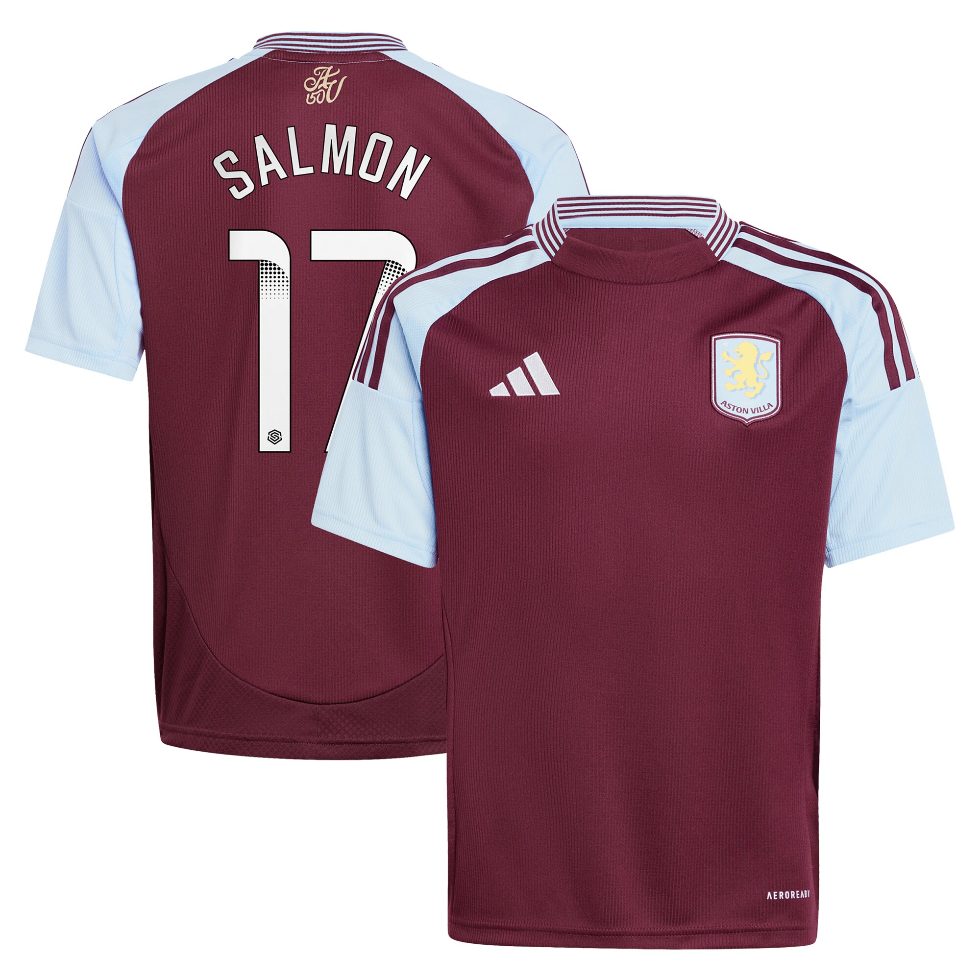 aston villa wsl adidas home shirt 2024-25 – kids with salmon 17 printing Collection | Aston Villa Jerseys for True Fans