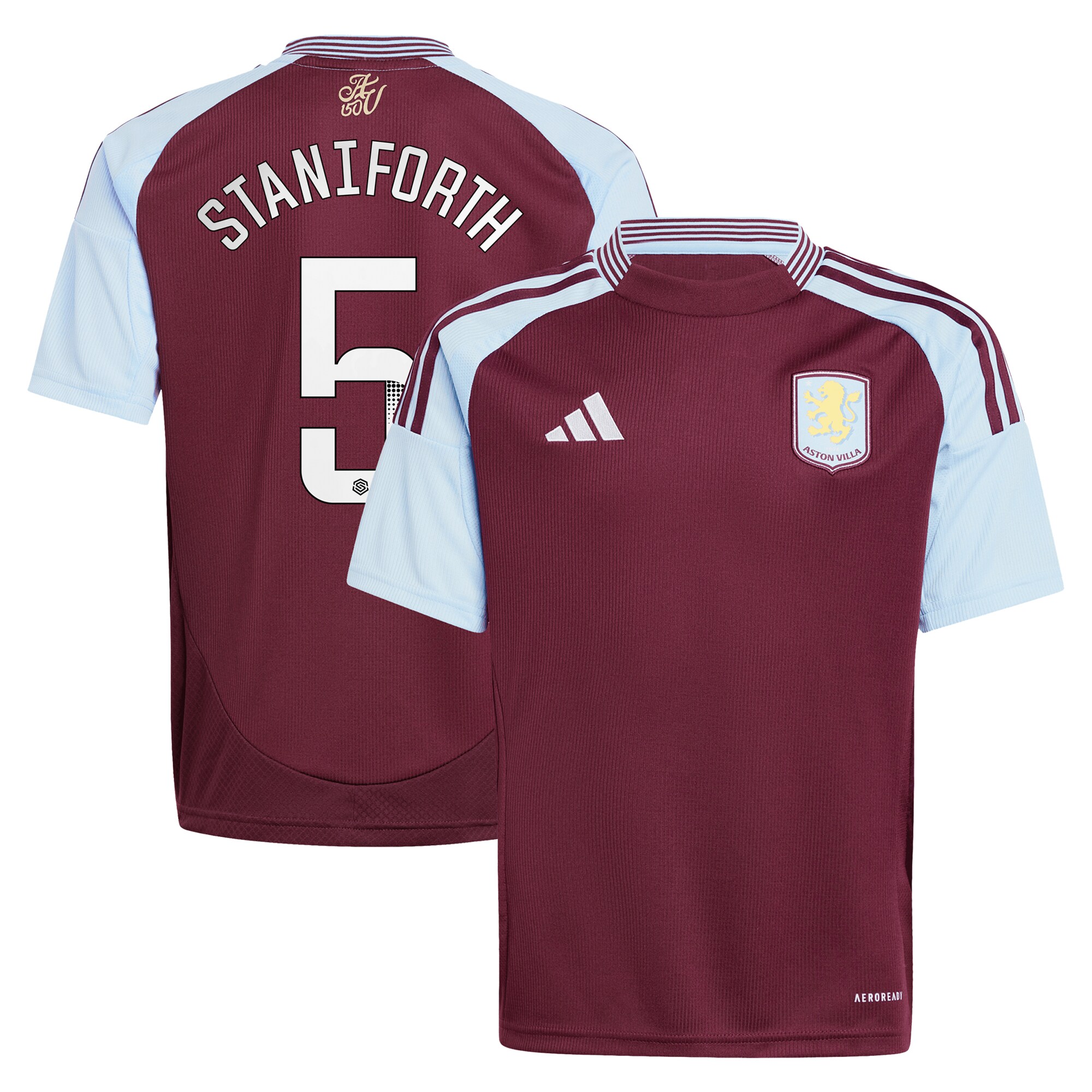 aston villa wsl adidas home shirt 2024-25 – kids with staniforth 5 printing Collection | Aston Villa Jerseys for True Fans