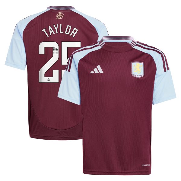 aston villa wsl adidas home shirt 2024-25 – kids with taylor 25 printing Collection | Aston Villa Jerseys for True Fans