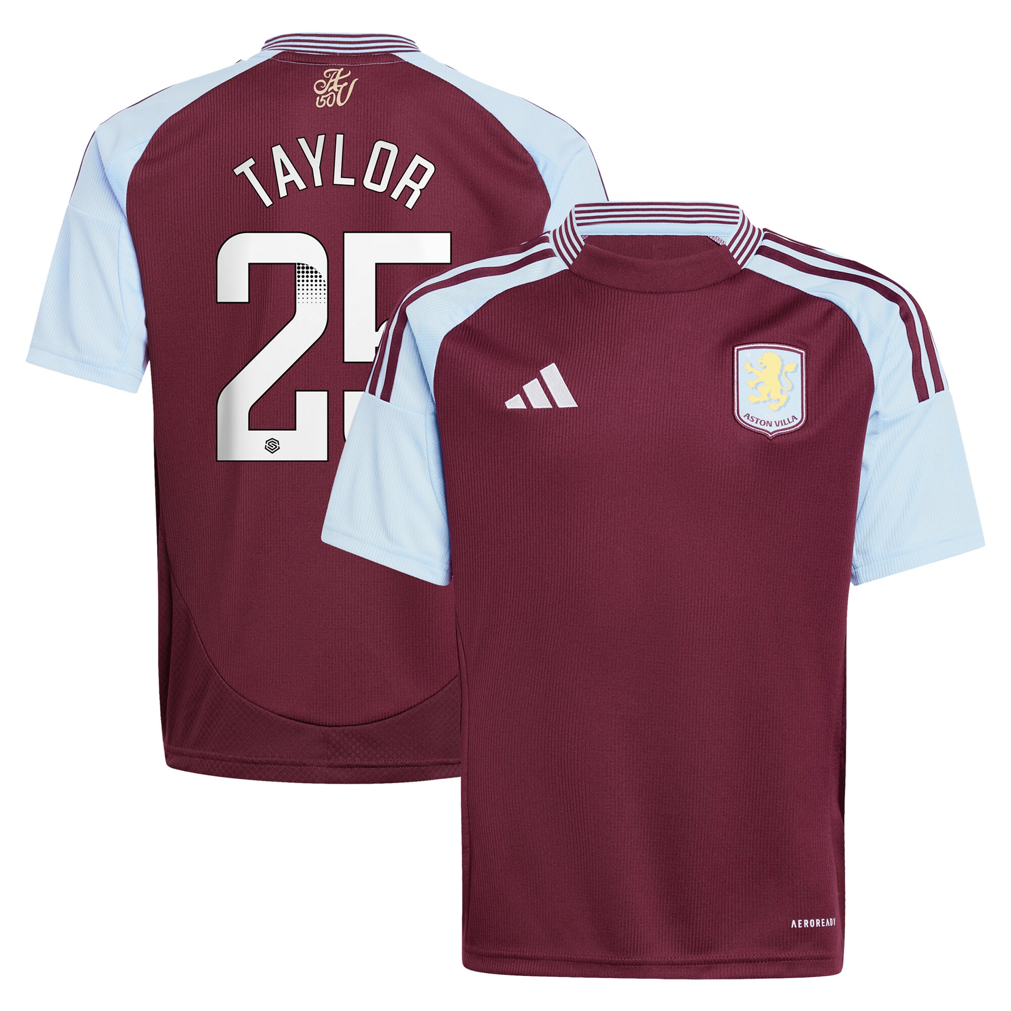 aston villa wsl adidas home shirt 2024-25 – kids with taylor 25 printing Collection | Aston Villa Jerseys for True Fans