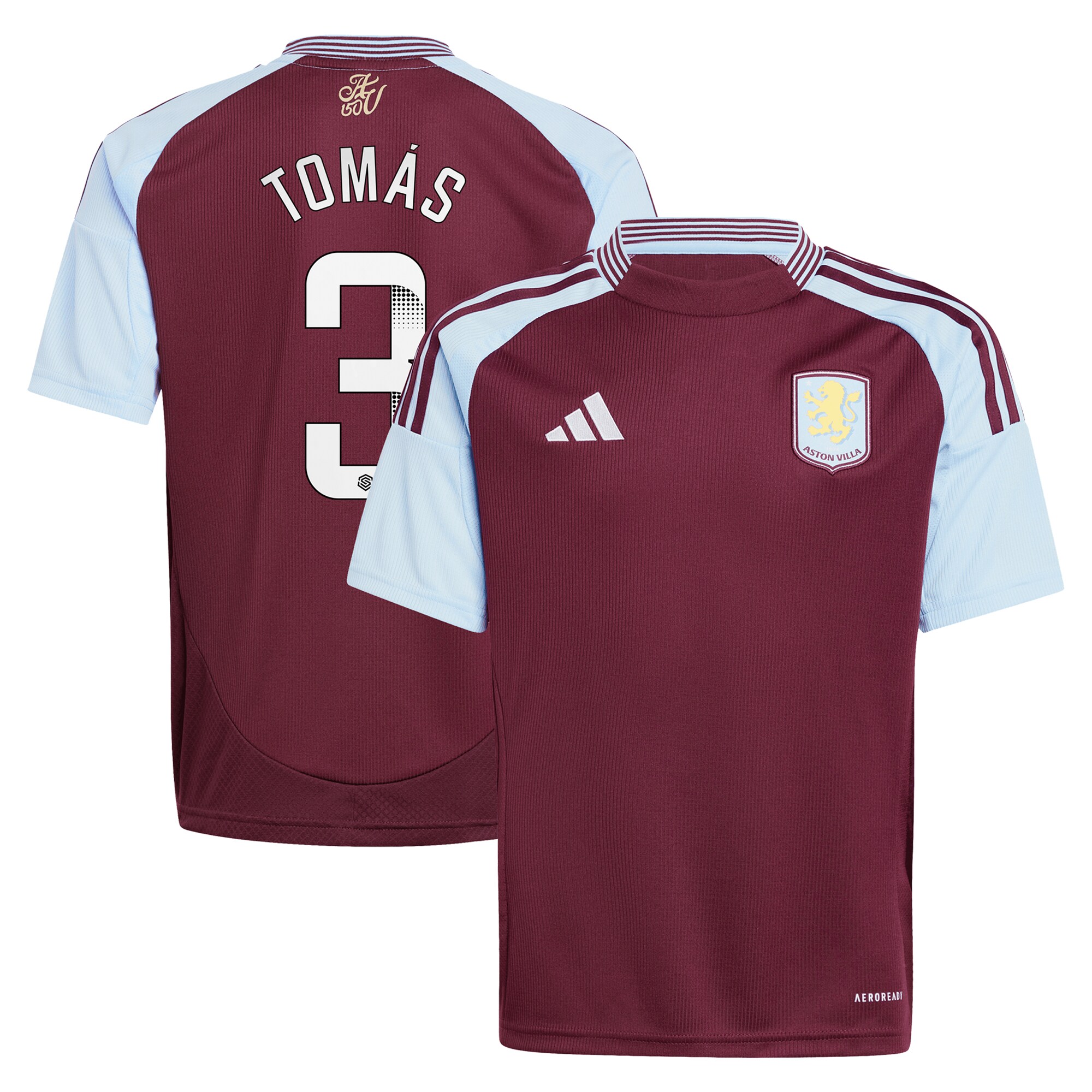 aston villa wsl adidas home shirt 2024-25 – kids with tomás 3 printing Collection | Aston Villa Jerseys for True Fans
