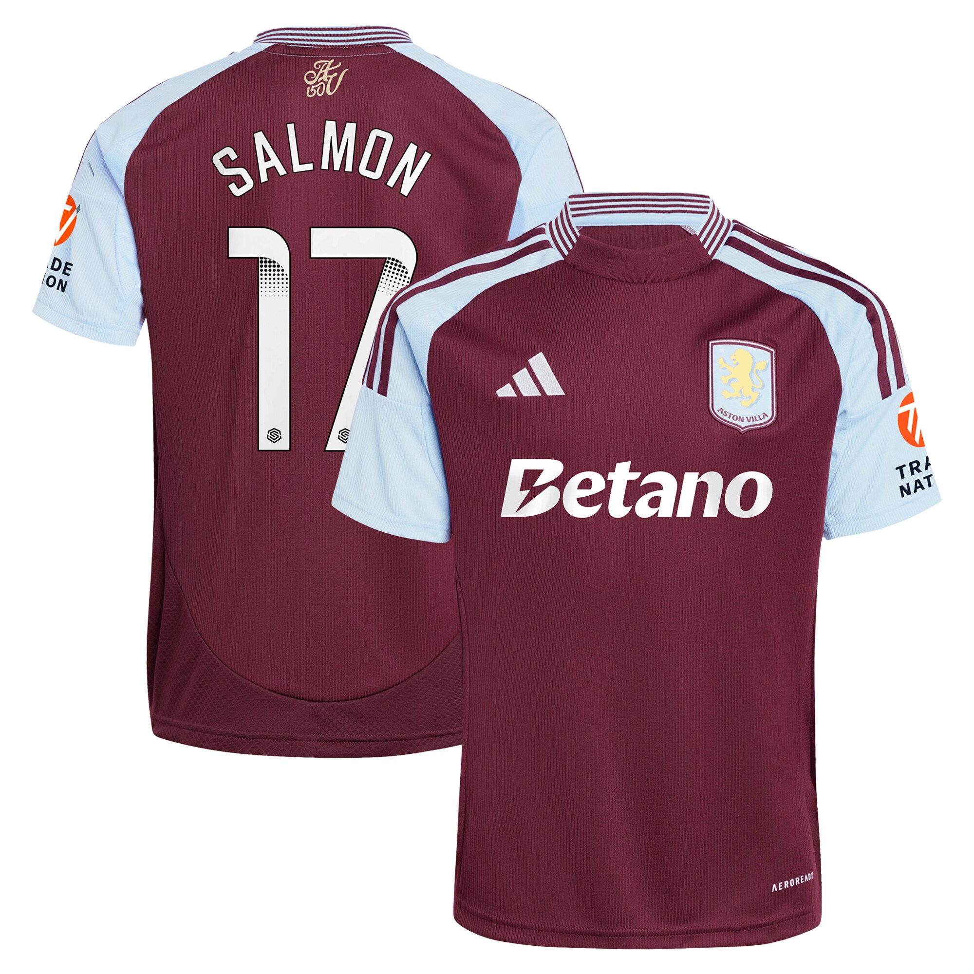 aston villa wsl adidas home shirt 2024-25 with salmon 17 printing Collection | Aston Villa Jerseys for True Fans