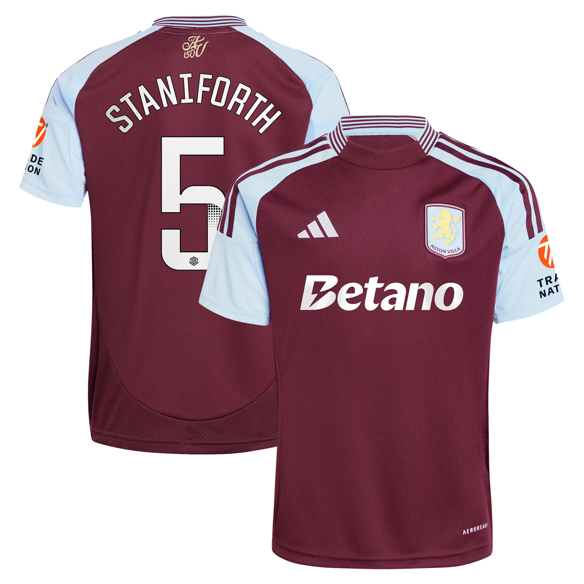 aston villa wsl adidas home shirt 2024-25 with staniforth 5 printing Collection | Aston Villa Jerseys for True Fans