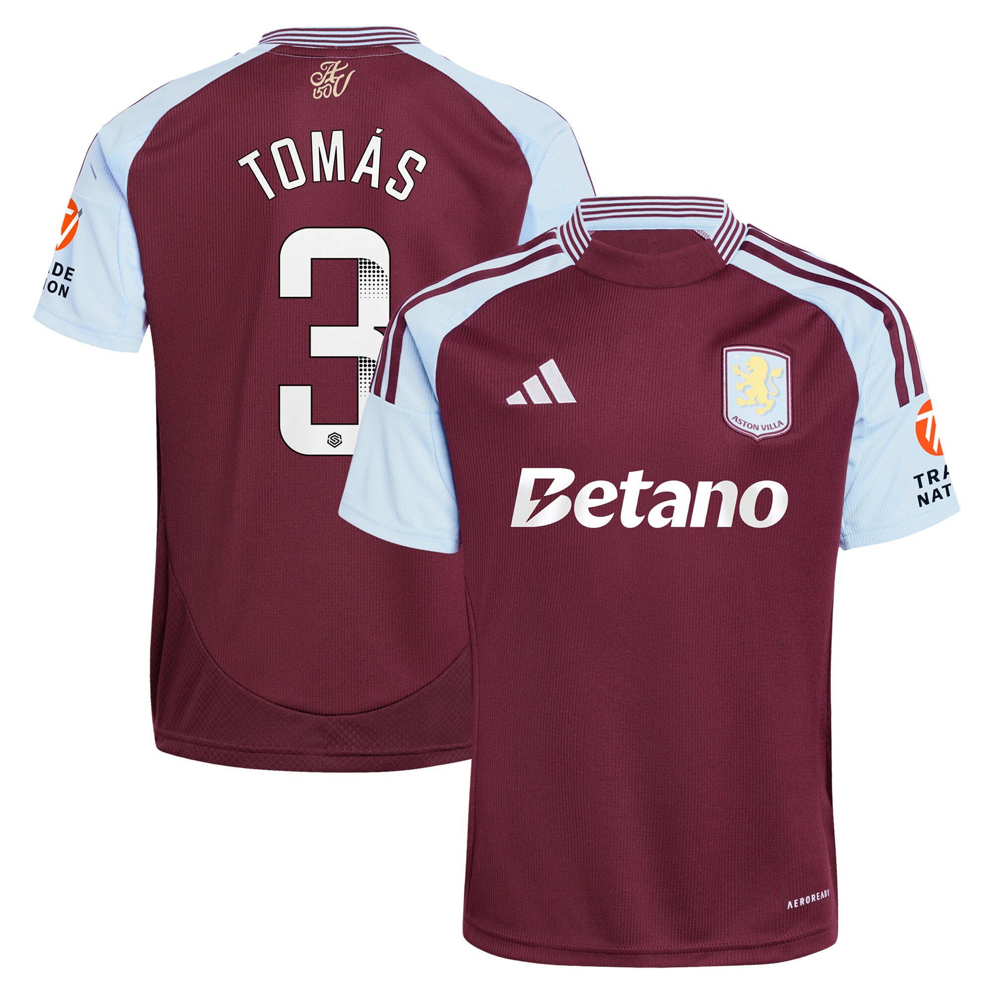 aston villa wsl adidas home shirt 2024-25 with tomás 3 printing Collection | Aston Villa Jerseys for True Fans