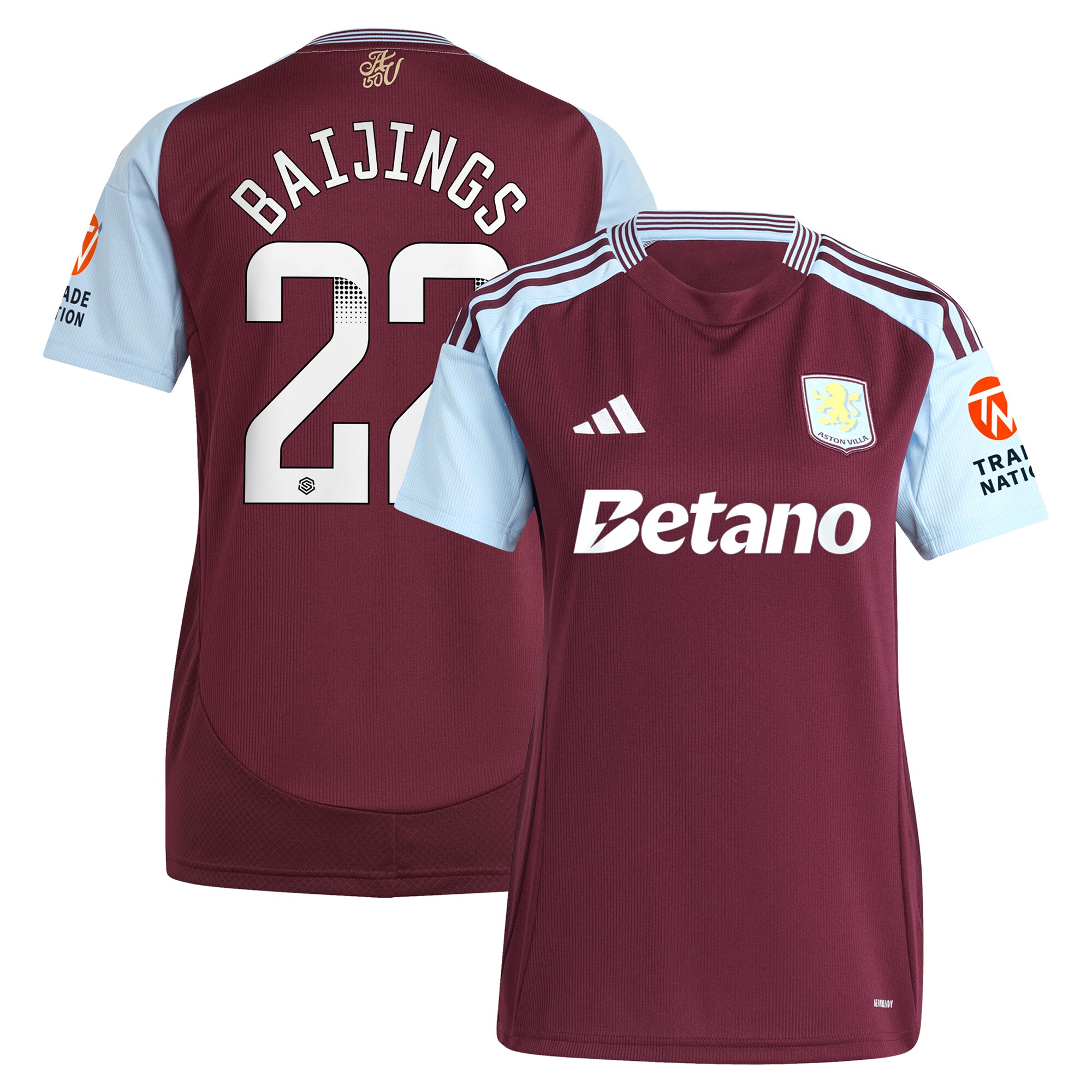 aston villa wsl adidas home shirt 2024-25 – womens with baijings 22 printing Collection | Aston Villa Jerseys for True Fans
