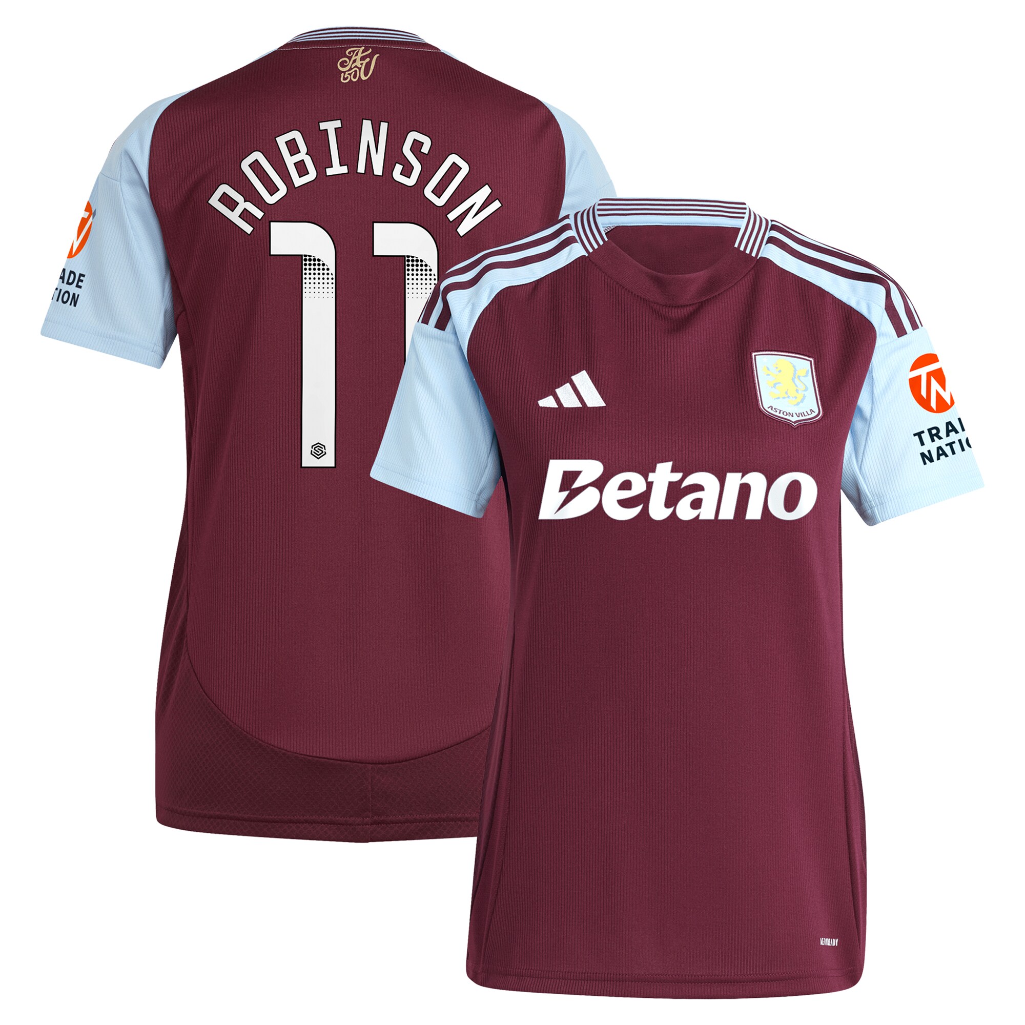 aston villa wsl adidas home shirt 2024-25 – womens with robinson 11 printing Collection | Aston Villa Jerseys for True Fans