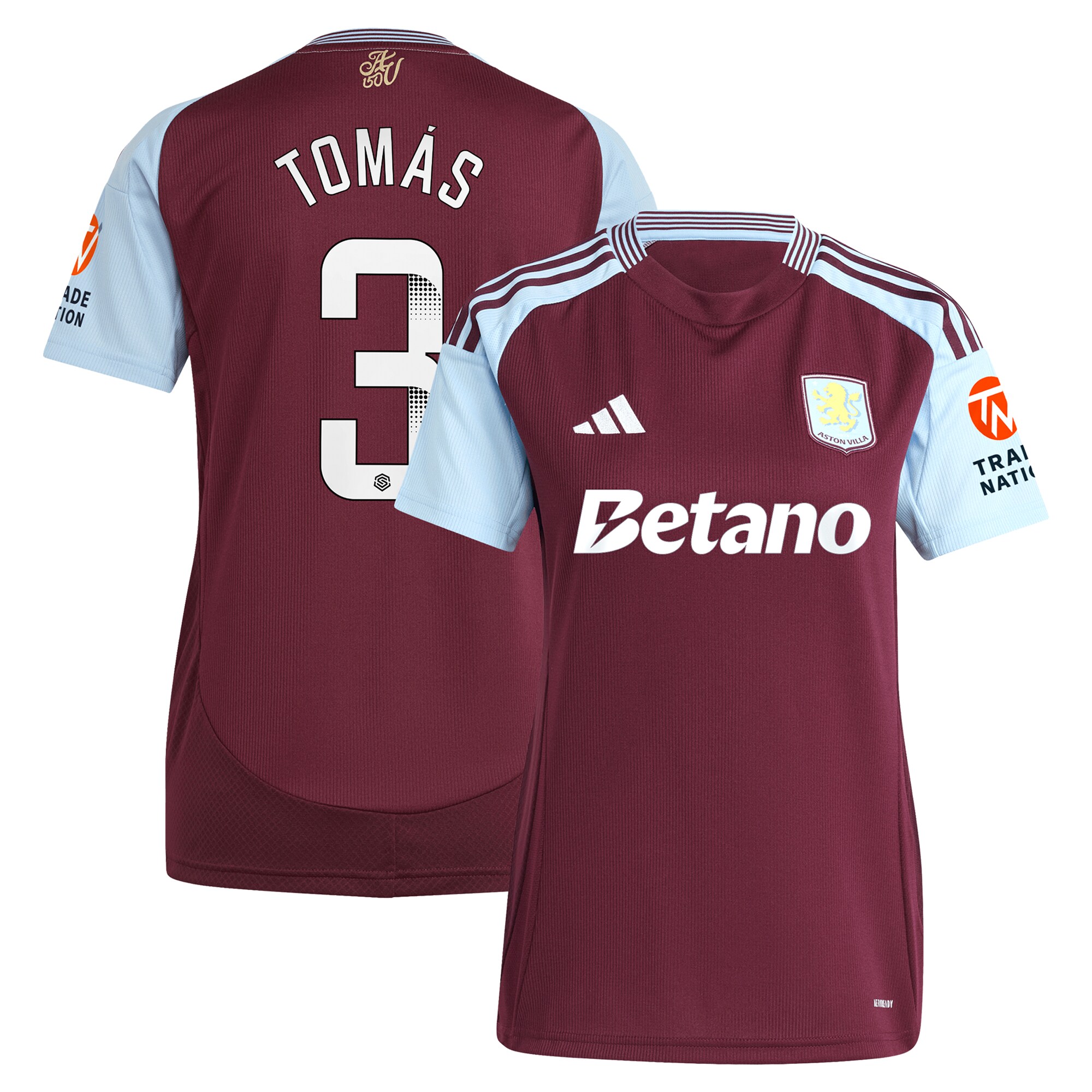 aston villa wsl adidas home shirt 2024-25 – womens with tomás 3 printing Collection | Aston Villa Jerseys for True Fans
