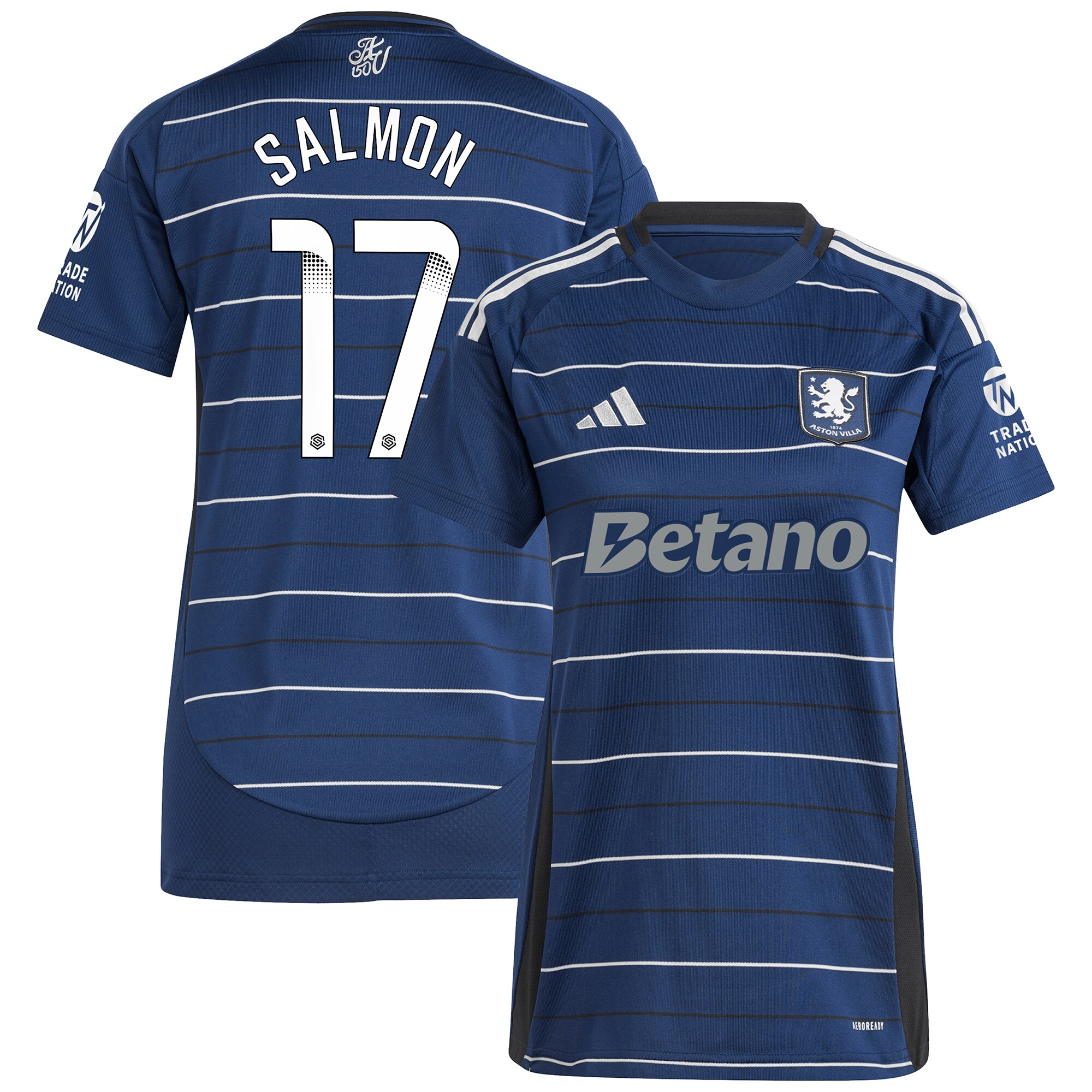 aston villa wsl adidas third shirt 2024-25 – womens with salmon 17 printing Collection | Aston Villa Jerseys for True Fans