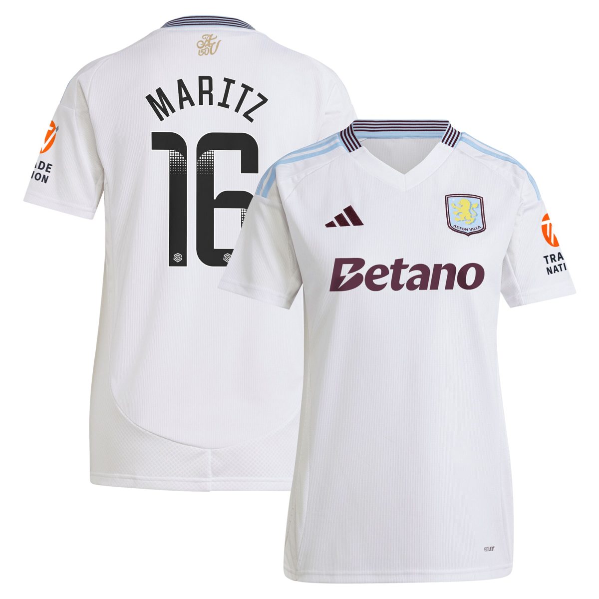 aston villa wsl away shirt 2024-25 – womens with maritz 16 printing Collection | Aston Villa Jerseys for True Fans