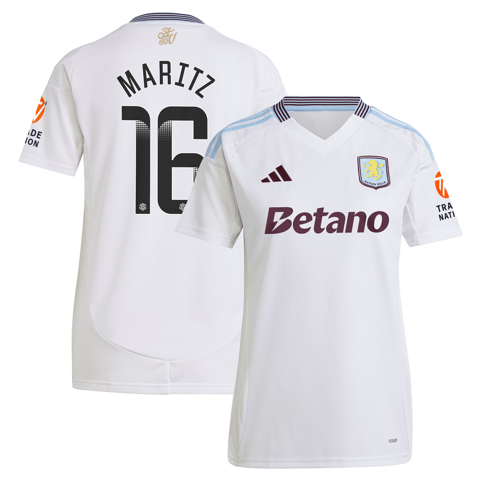 aston villa wsl away shirt 2024-25 – womens with maritz 16 printing Collection | Aston Villa Jerseys for True Fans